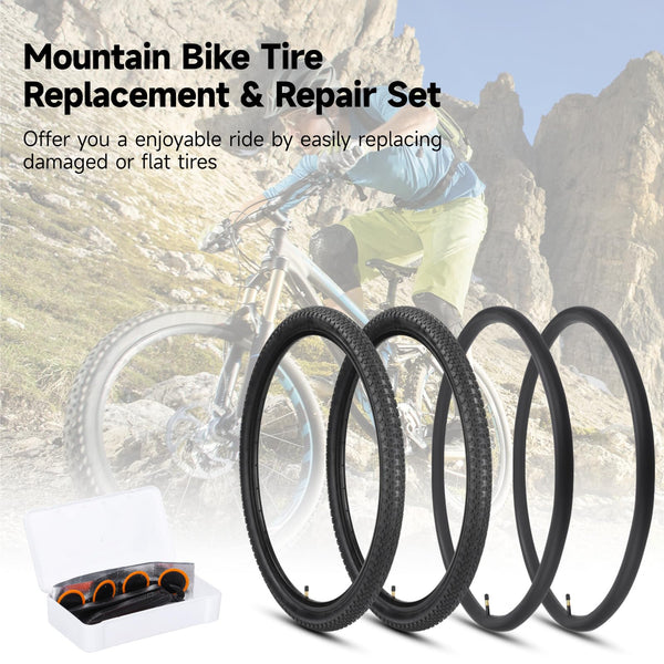 yeesport 29 inch Bike tire Replacement Set, 2-Pcs 29" x 2.215" Mountain Bike Tire Tube 57-622 with Levers Compatible Compatible with 29x2.0 29x2.10 29x2.125 Bicycle Tires