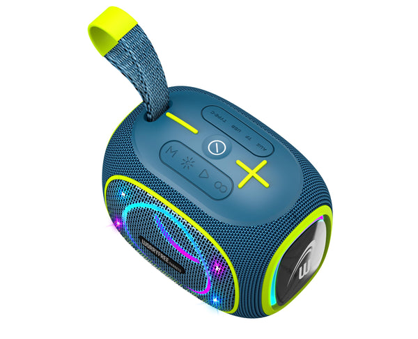 Portable Bluetooth Speaker, 10W, Wireless BT5.3 Range 10m, RGB Lights, Party Box Mini (Black)