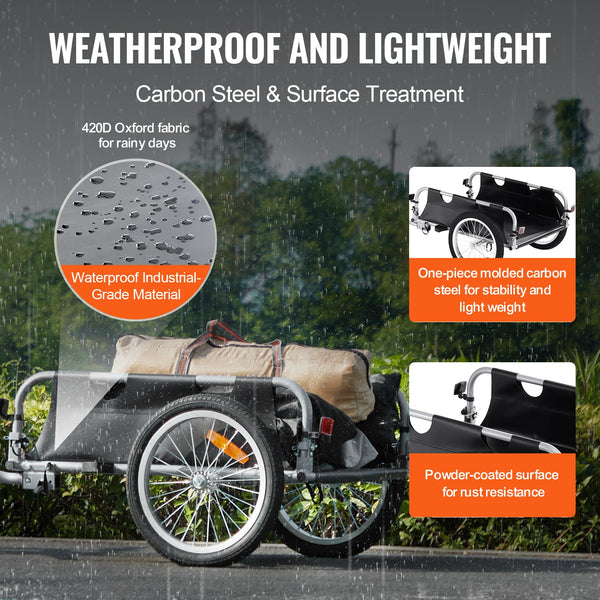 VEVOR E-Bike Cargo Trailers Heavy-Duty Bicycle Wagon Cart, Foldable - TRIPPER ELECTRIC BIKES