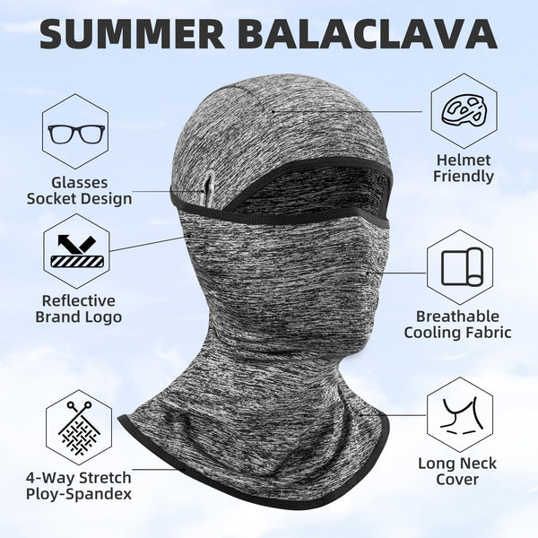 ROCKBROS Cooling Balaclava Face Mask with Glasses Holes Summer Shiesty Mask for Men Women