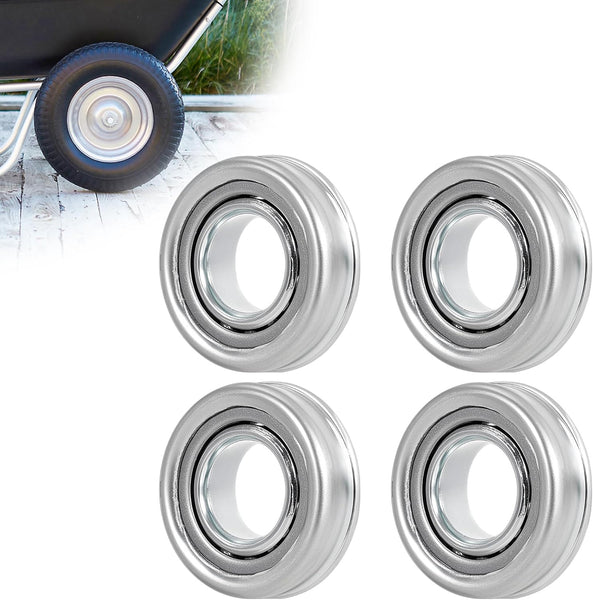 5/8" Axle Bores for 16" Flat Free Wheelbarrow Tires 4.80/4.00-8" Flat-Free Solid Tire Fit Wheelbarrow Lawn Mover Trolley Dolly Go Kart Replacement (4 Pieces)