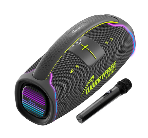 300W Portable Speaker with Handle & Microphone (Gray-WA65)