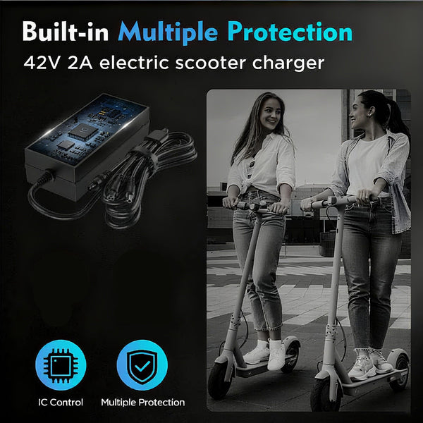 EVAPLUS UL Certified 42V 2A Power Adapter,Electric Scooter Charger Compatible with Ninebot Segway Scooter ES2/ ES4/ E22/ F20A/ F25/ F30/ F40/D18/D28/D40 KickScooters(1-Prong Connector-0.31inch)
