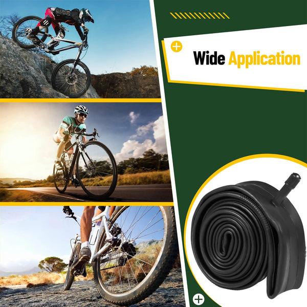 yeesport 6 Pack 20/24/26x1.75/1.95/2.0/2.1/2.125" Bike Tube Bike Inner Tube with 2 Tires Levers and 2 Protection Straps with 32mm Schrader Valve for MTB Mountain Bike
