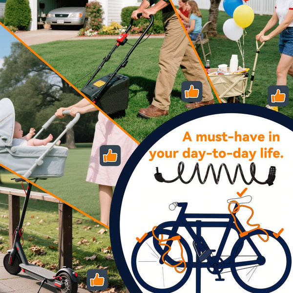 SEPOX® 4Pcs Pack 6FT Extra Long Cable Combination Bike Locks, 5 Digits Retractable Security Lock, 12mm Heavy Duty Anti Theft Anti Rust Cable for Bicycle, Scooter, Gate, Outdoor Equipment, Weatherproof