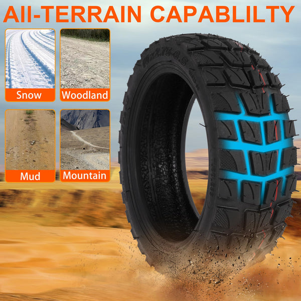 10x2.75-6.5 Scooter Off Road Tire, 10x2.70-6.5 Tubeless Tire for Speedway Dualtron Joyor Titan Segway Gotrax Mten3 Okai Beetle Hitway H5 Electric/Gas Scooter balance Scooter 10" OD Tubeless Tyre
