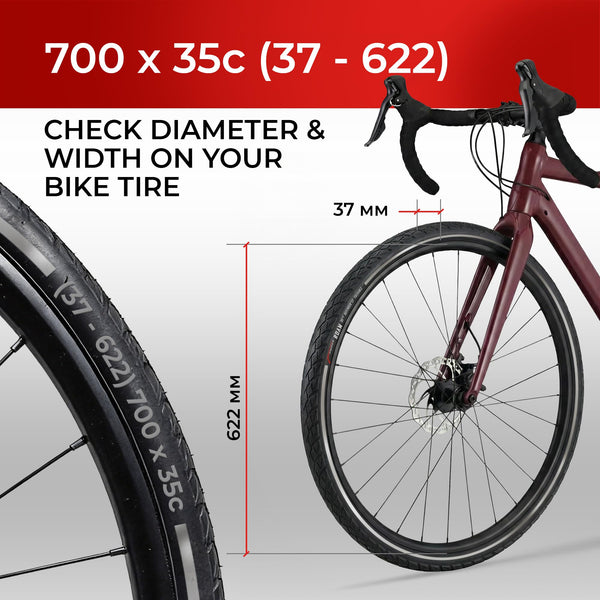 Fincci Pair 700x35c Tire Foldable 37-622 with 1mm Antipuncture Protection for Cycle Road Mountain MTB Hybrid Touring Electric Bike Bicycle with 700 x 35c Tires - Pack of 2