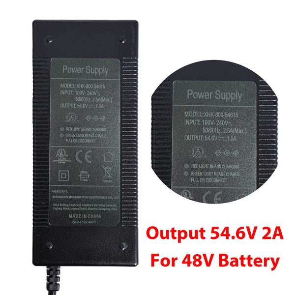 EVAPLUS UL Certified 54.6V Fast Charger with XLR Plug - 13S 48V Lithium Battery Charger for Electric Bikes, Mobility Scooters