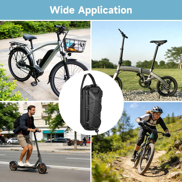 yeesport Electric Scooter Bag 5L, EVA Hard Shell Scooter Handlebar Bag Waterproof, Front Hanging Storage Pouch with Quick Release Bracket, 4 Compartments for Phone Tools E-Bike Folding Bike