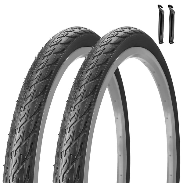 24x1.75 Bike Tires 24 Inch Foldable Replacement Bike Tire SuitPuncture Resistant All-Terrain Mountain/Road Bicycle Tires - Compatible with 24X1.75/24X1.95 Hybrid Commuter Bikes