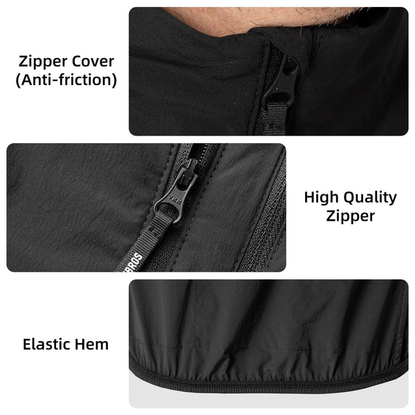 ROCKBROS Cycling Vest for Men Winter Windproof Sleeveless Warm Cycling Jacket with Multiple Pockets Cycling Hiking Running