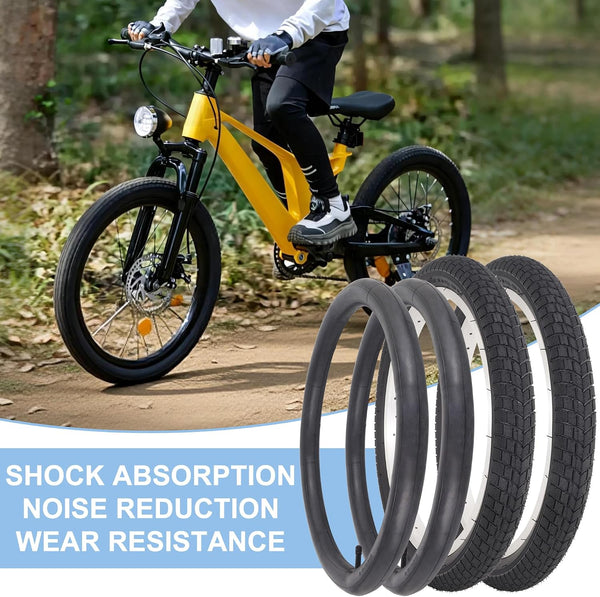 2 Sets 18x2.125 Bike Tire and Tube, 18 Inch Kids Bike Tire Straight Stem with Tyre Repair Kit Compatible with BMX Bike Joystar Balance Bike Road Bicycle Folding Bike