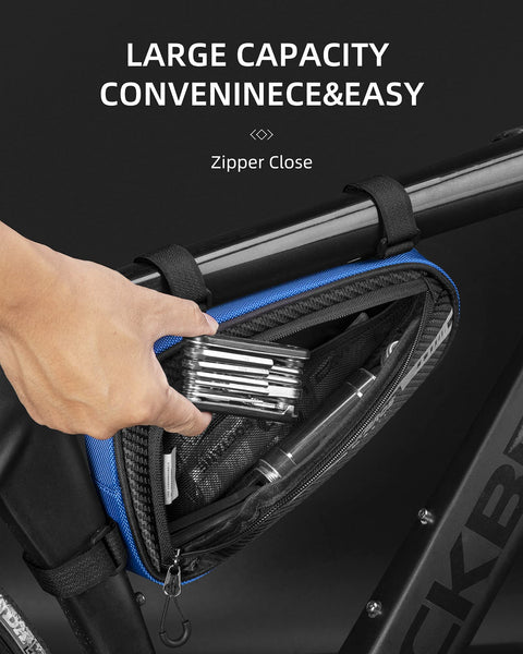 ROCKBROS Bike Bag Bicycle Frame Bag Bike Triangle Storage Bag Bike Accessories Pouch Cycling Pack for MTB Road Bicycle Accessories