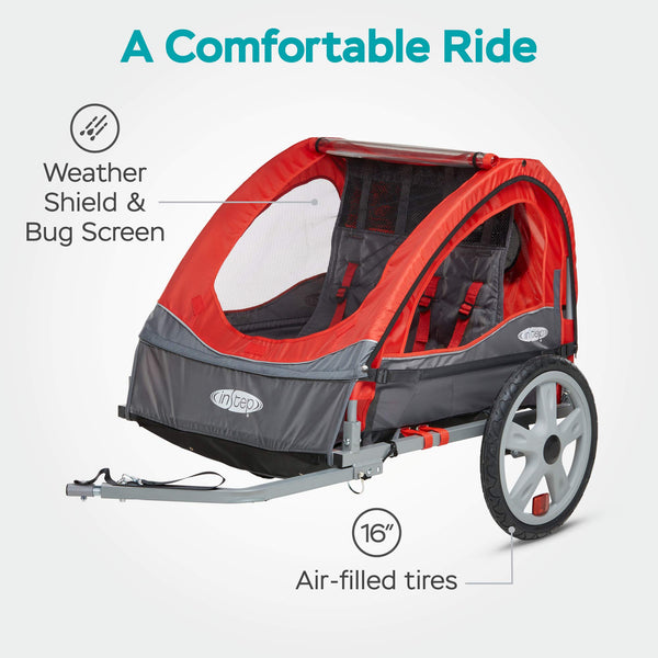 Instep2 BikeTrailer for Kids, Single / Double Seat - TRIPPER ELECTRIC BIKES