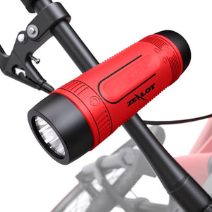 Portable Bluetooth Speaker with LED Torch Light, Outdoor Speaker Waterproof IPX5, Wireless Speakers, Gift, 4000Mah, AUX, TF Card, Gift for Kids/Backup Torch Light (Red)