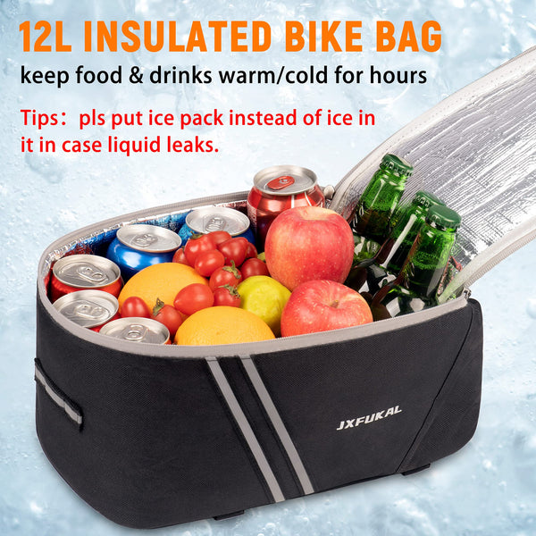 Waterproof Rear Bike Rack Bag with Rain Cover.
