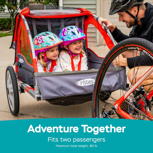 Instep2 BikeTrailer for Kids, Single / Double Seat - TRIPPER ELECTRIC BIKES