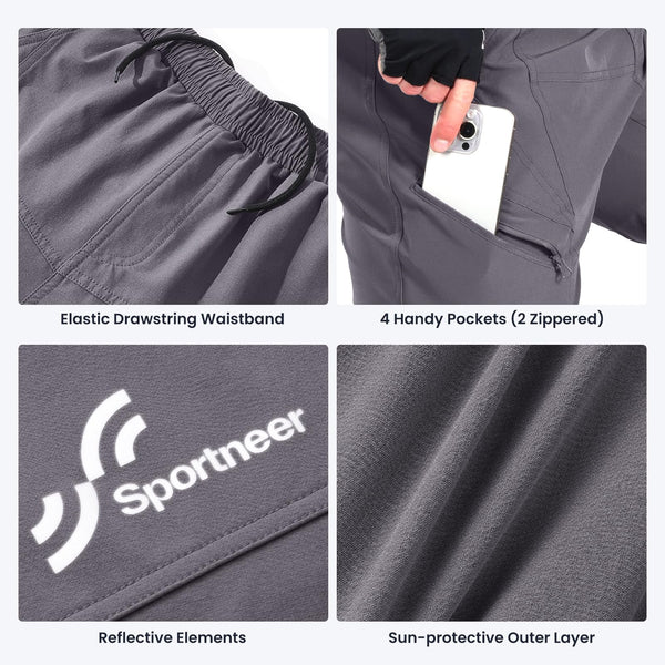 Sportneer Bike Shorts for Men: 3D Padded Lightweight Riding Biking Cycling Mountain Bike Shorts for Men with Zipper Pockets