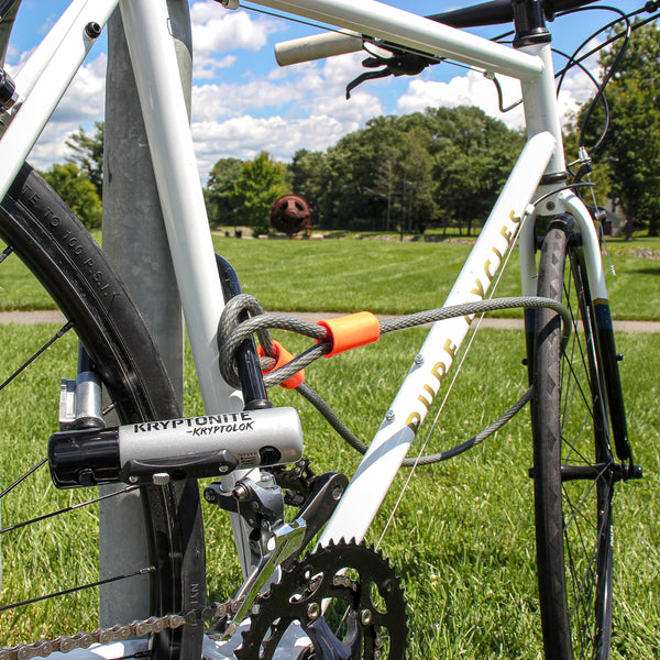 Kryptonite Kryptolok Mini-7 Bike U-Lock with Cable, Heavy Duty Anti-Theft Bicycle U Lock, 12.7mm Shackle and 10mm x4ft Length Security Cable with Mounting Bracket and Keys | bike-locks