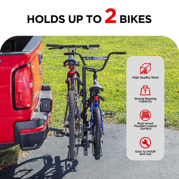 Young Bike Rack Hitch for Car - 200LB 2-Bike Rack Hitch Mount Platform Style Hitch Bike Rack，Smart Tilting & Easy Fold for Car SUV with 2 Inch Receiver，Bike Carrier Fits Up to 5-inch Fat Tire - TRIPPER ELECTRIC BIKES