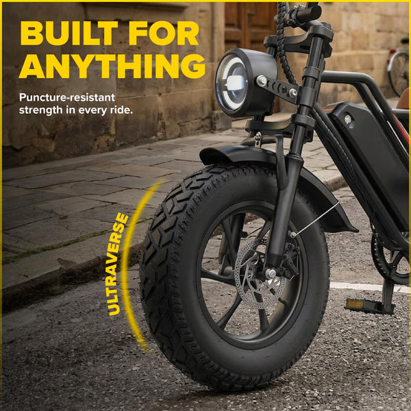 ULTRAVERSE 20x4 E-Bike Fat Tire - Robust, High-Performance 20inch Fat Tyre for MTB and Ebikes, Durable All-Terrain Directional Tread, Superior Density for Street & Trail Adventures-2 Unit