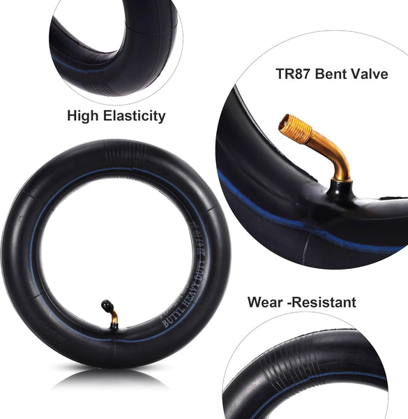 2-Pack Heavy-Duty 10 X 2.125 Replacement Inner Tube with 45° Valve for Self Balancing Electric Scooter Roadster Tricycle Stroller Kids Bike Drift Board
