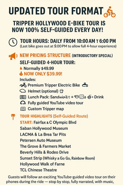 TRIPPER HOLLYWOOD E-BIKE TOUR - TRIPPER ELECTRIC BIKES