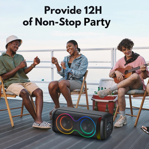 Speaker, Big Bluetooth Speaker with DJ Lights, Portable Large Outdoor Speakers Wireless Bluetooth Party Speaker with Remote Control, Stereo Speakers, T20
