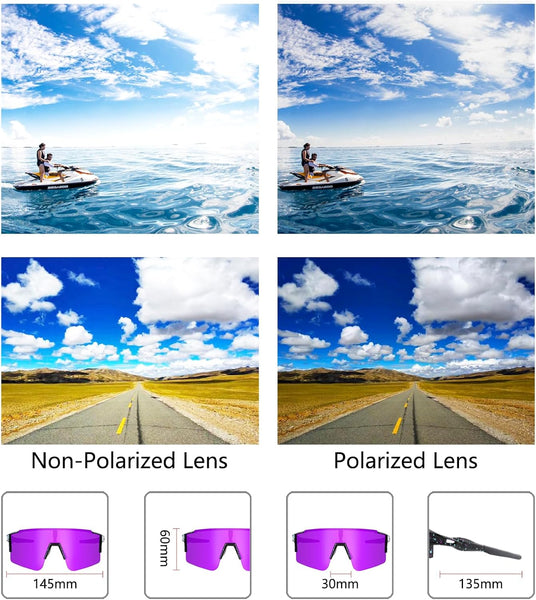 Cycling Sunglasses Polarized Sunglasses for Cycling Men Women with 1 Lens or 3 Interchangeable Lens Baseball Glasses