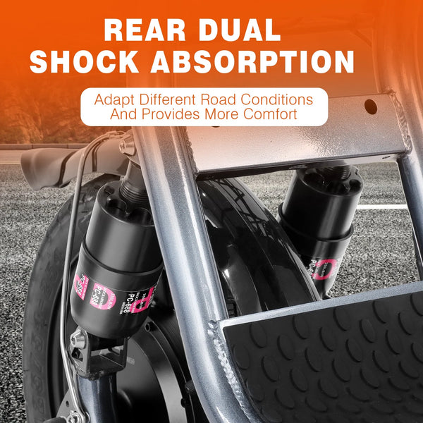 Electric Scooter with Seat, 819W Peak 500Wh Battery 25 Miles Range 20Mph Top Speed, Foldable Electric Scooter for Adults with Basket, Gray