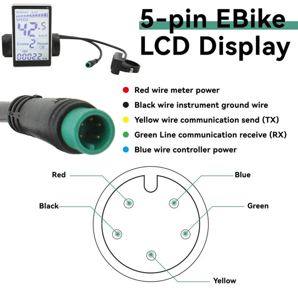 Electric Bicycle LCD Display, 24V 36V 48V 60V Universal - TRIPPER ELECTRIC BIKES