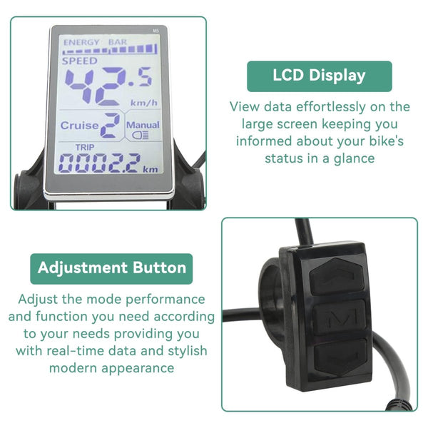 Electric Bicycle LCD Display, 24V 36V 48V 60V Universal - TRIPPER ELECTRIC BIKES