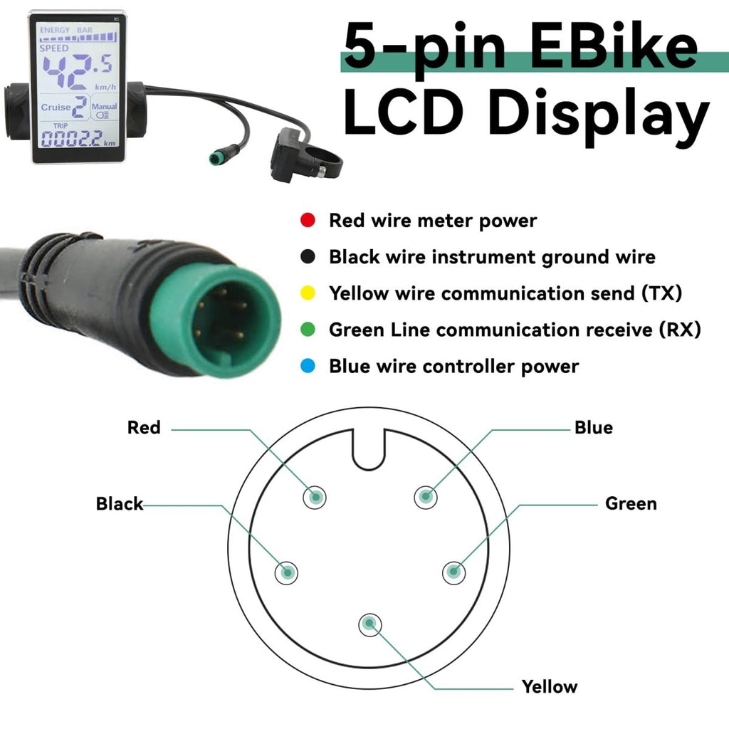 e-bike lcd display manual Electric Bicycle LCD Display, 3,5” screen 24V 36V 48V 60V Universal ( falcon II sport & Foldx compatible)