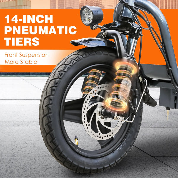 Electric Scooter with Seat, 819W Peak 500Wh Battery 25 Miles Range 20Mph Top Speed, Foldable Electric Scooter for Adults with Basket, Gray