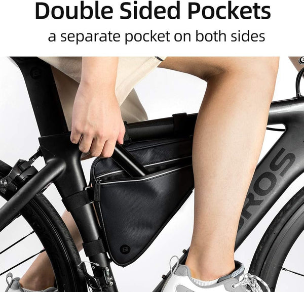 Bike Triangle Frame Bag, Bike Triangle Bag, with Two Side Pockets, 1.5L