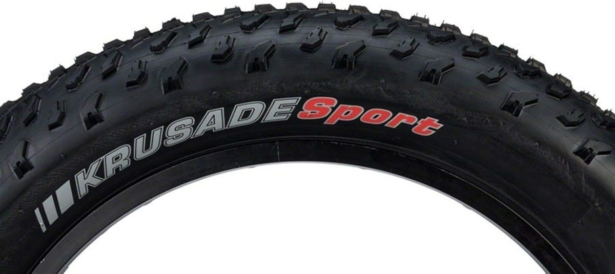 Kenda Krusade Fat Tire – 20x4.0 – Black, Knobby Tread – Tubular – K1188