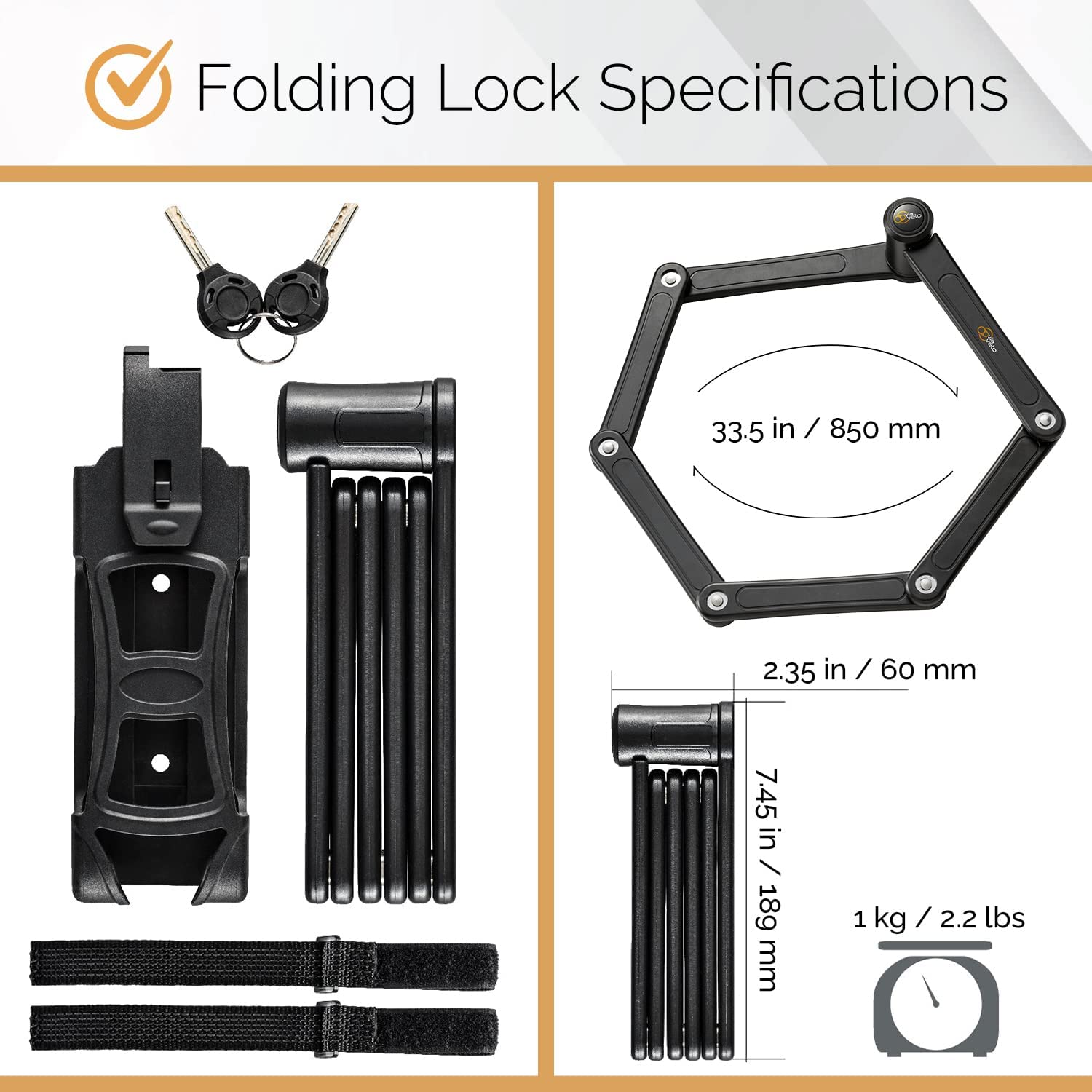 tonyon fahrradschloss Tonyon - Folding Bike Lock Set